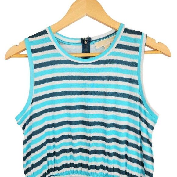 Michael Kors Teal Ikat Sleeveless Mini Dress - Picture 8 of 12